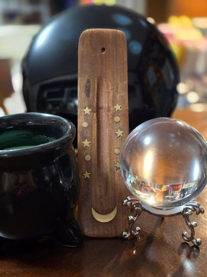 Celestial Inlay Wooden Mini Canoe Incense Burner